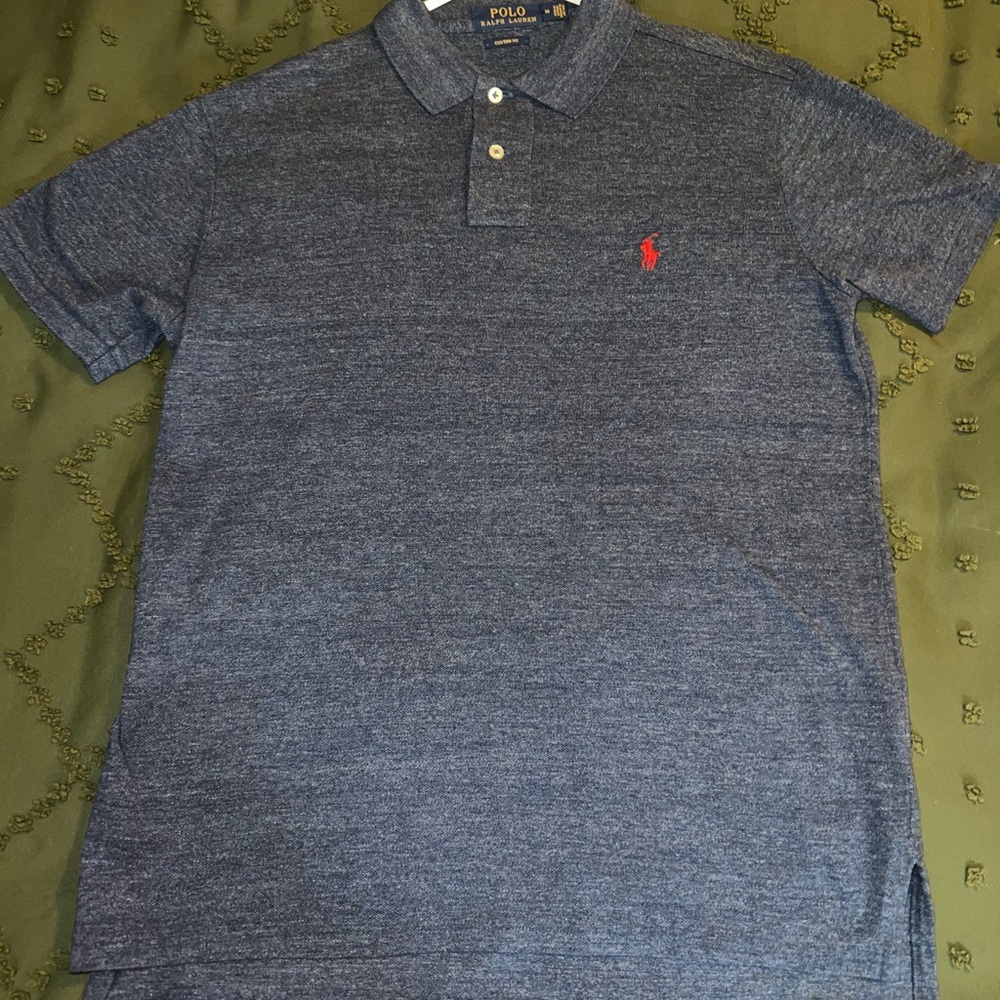 Polo by Ralph Lauren Men's Heathered Navy Polo Shirt